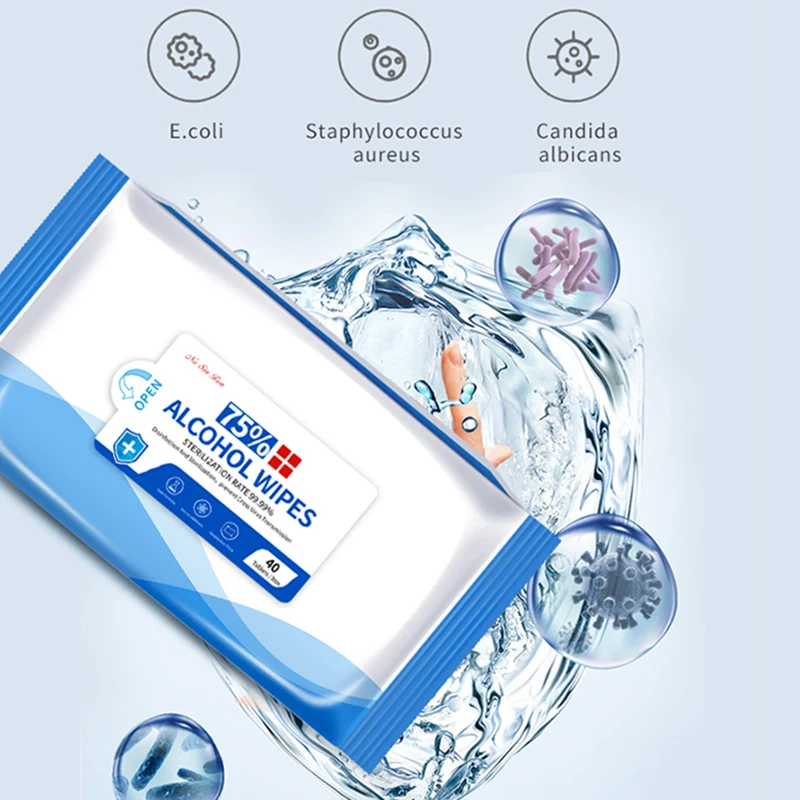 75% дезинфицирующий спирт салфетки одноразовые ручные для очистки кожи бактерий