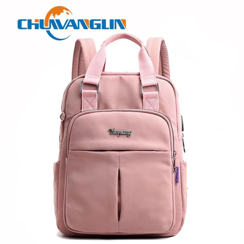 Nylon Backpack School-Bags Usb-Charge Teenage-Girls Anti-Theft Waterproof Women Chuwanglin
