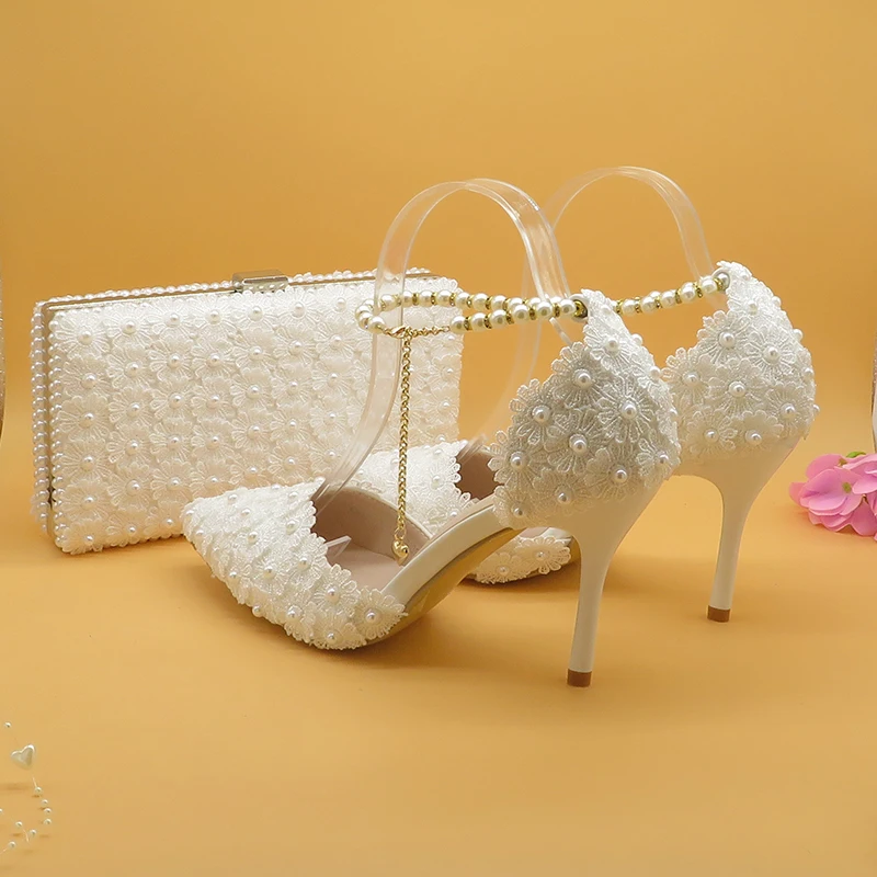 white shoes and bag for wedding