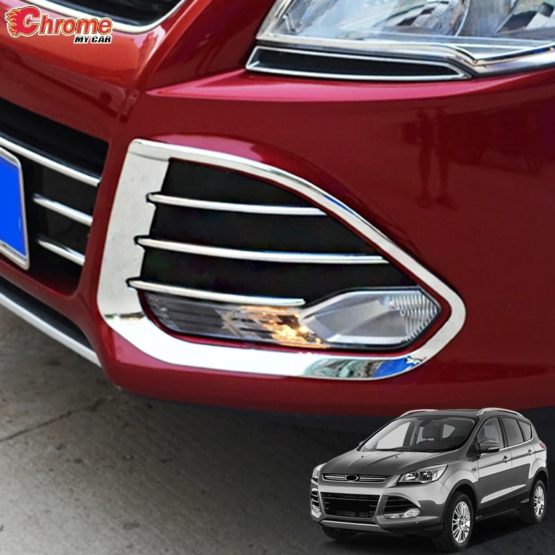 Для Ford Escape Kuga 2 2013 хромированный передний противотуманный светильник, противотуманный светильник, накладка на бампер, декоративная накладка