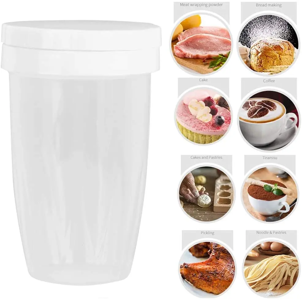 Flour sifter Baking tools Mesh strainer Fine mesh strainer Powder sieve Powder sugar shaker Powder Sugar Shaker Lid Icing Sugar Powder Can Fancy Coffee Dredger Chocolate Shaker Cocoa Flour Sifter Fine-mesh