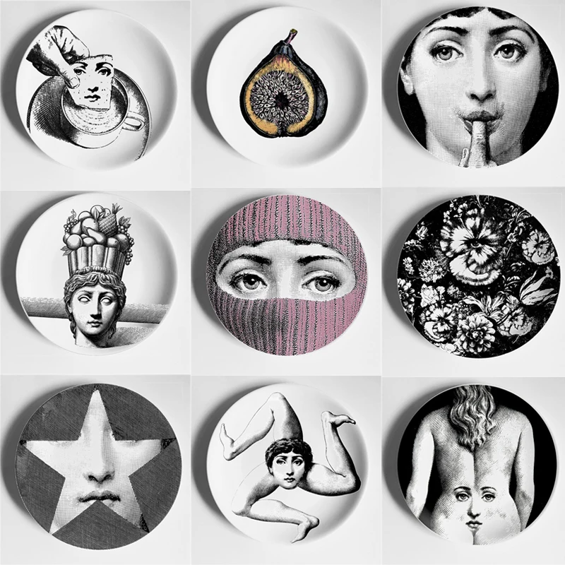 Горячая Красота иллюстрация rosenthal Piero fornasetti тарелки настенные подвесные декоративные ремесленные блюда для дома/отеля/бара/образца комнаты фон тарелка