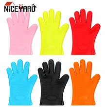 NICEYARD 1 шт. Толстая Силиконовая прихватка термостойкая перчатка барбекю гриль перчатки прихватка кухонный инструмент для приготовления пищи