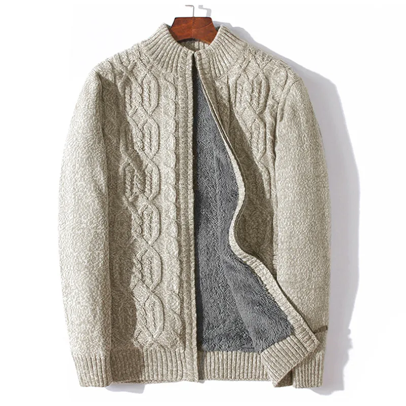

ISweater Men Thicken Warm Wool Cashmere Winter Cardigan Turtleneck Male 2019 Outwear