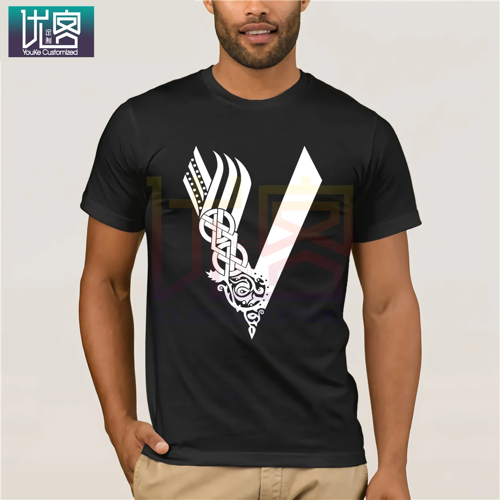Summer Vikings Men T-Shirt New Printed Short Sleeve Cotton T-Shirts Top Tees OT 359 | Мужская одежда
