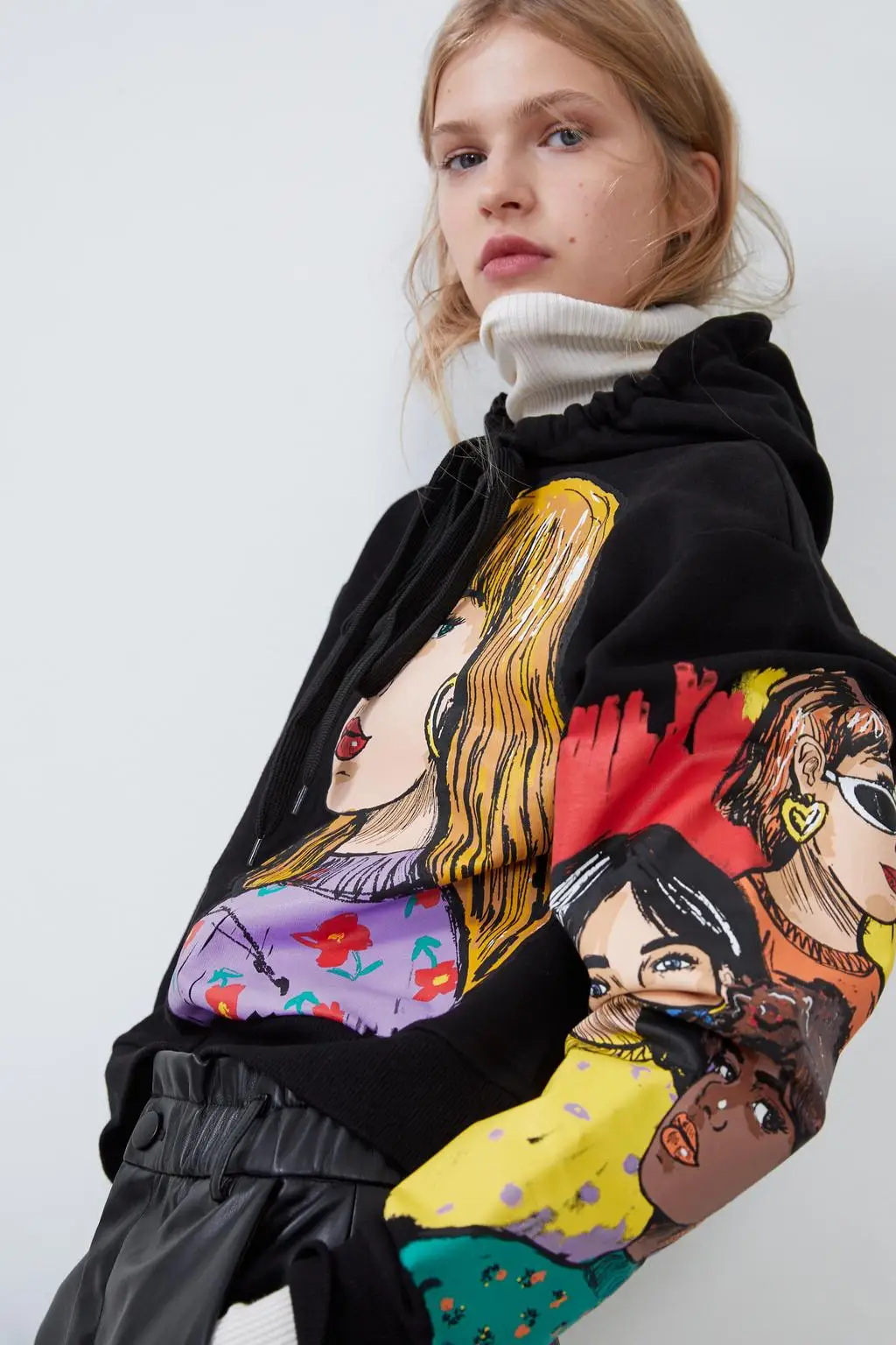 Красивая уличная одежда с рисунком из мультфильма, женский свободный пуловер, зимний свитер с длинными рукавами, свободная толстовка для девочек, толстовки Harajuku