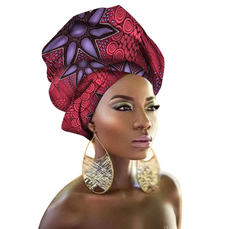 29 цветов, африканские платья для женщин, повязка на голову, напечатанный шарф, богатый Базен, нигерийский головной убор, африканская одежда, Дашики, костюмы 50*180 см - Цвет: Color2