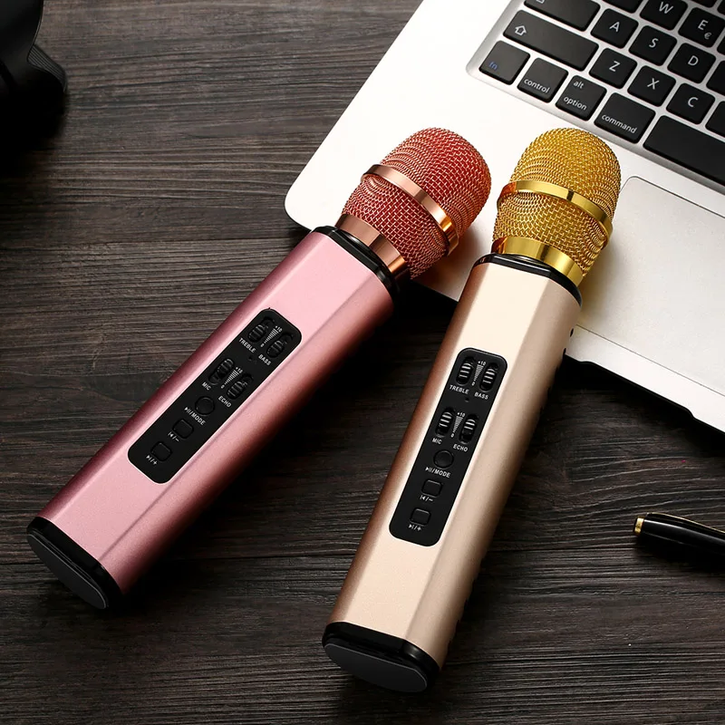Мобильный телефон микрофон беспроводной Bluetooth микрофон поставляется с динамиком встроенный KTV детская Пшеница семья караоке K6
