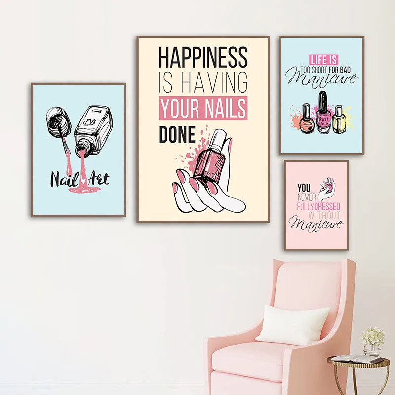 Colorful-Nails-Wall-Art-Canvas-Painting-Makeup-Art-Posters-And-Prints-Nails-Art-Quote-Girl-Room (1)