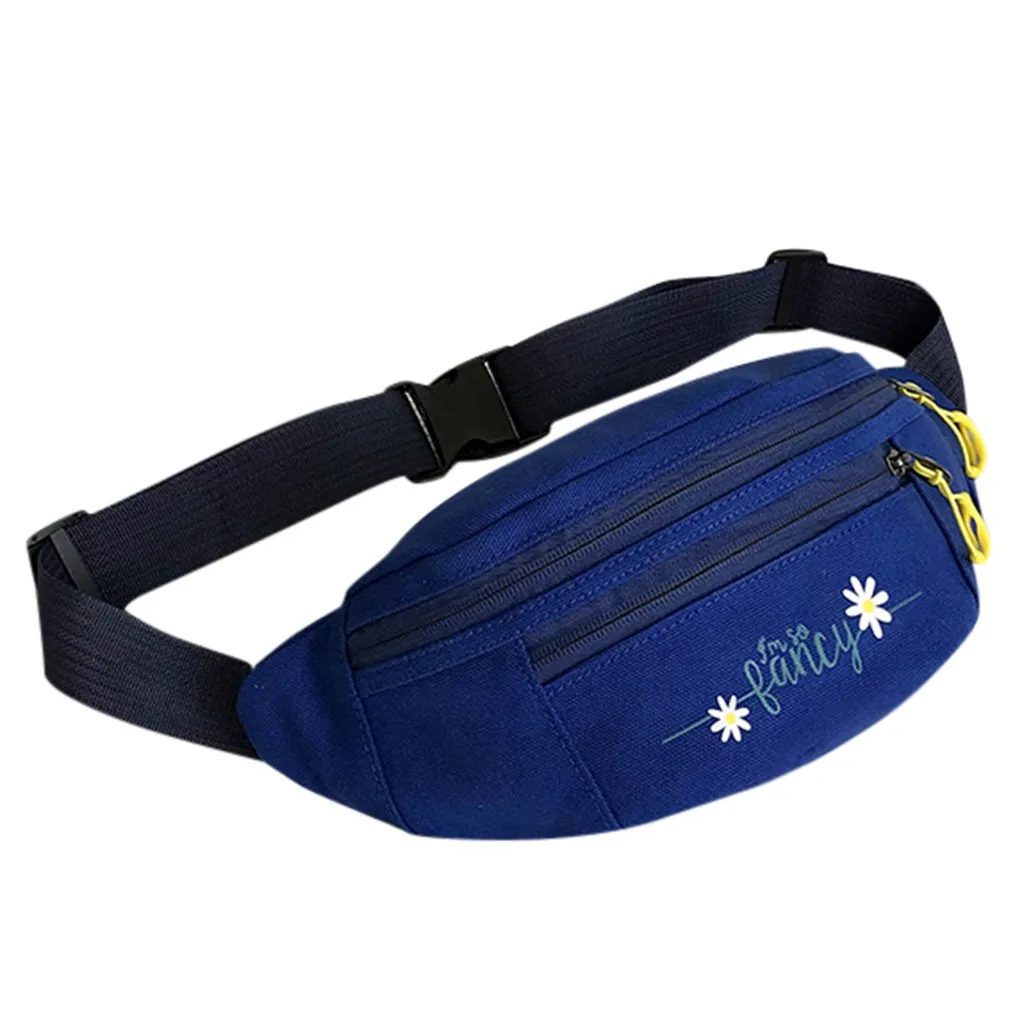 Women Canvas Fanny Pack Waist Bag student streetwear Trendy chest bag Solid Cute Pattern Belt bag nerka Purse Pouch pochete new