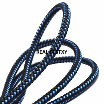 

5m/lot approx 6mm Braided round Leather Silk Cord Available For making Bracelet Necklace round braid leather strands diy jewelry