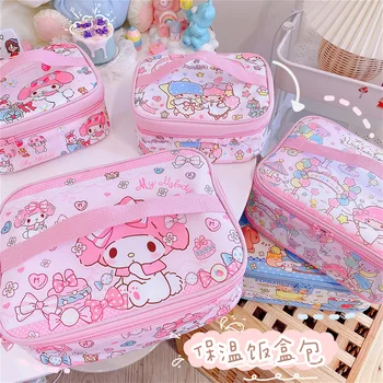 

Cartoon Cute Melody Lunch Bag For Women Girl Kids Children Thermal Insulated Lunch Box Tote Food Picnic Bag Milk Bottle Pouch