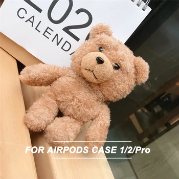 

Cute Plush Cartoon Bear Case for Airpods Case Carry Case Wireless Headphone Case Protective Cover for Airpods 2 1 Airpods Pro