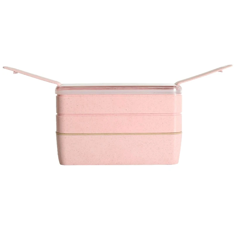 3Layer Portable Wheat Straw Lunch Box Food Storage Case Container Dinnerware Microwave Bento Box For Child Student High Quality