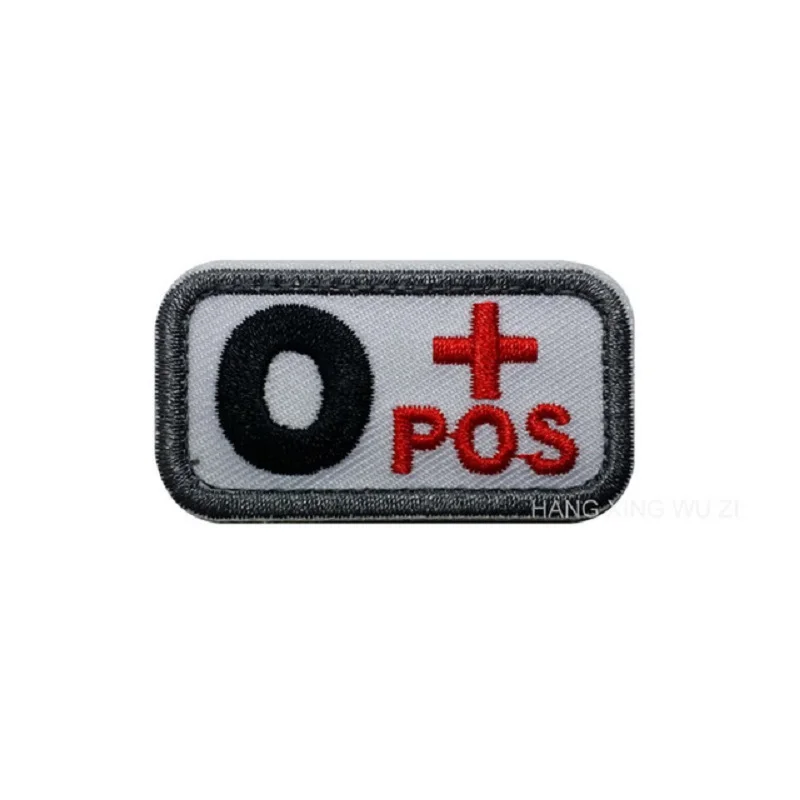 Military Patches Blood Positive Embroidered Tactical Patch  A+ O+ B+ AB+ Positive bag badges fabric sticker Hunting accessories (12)