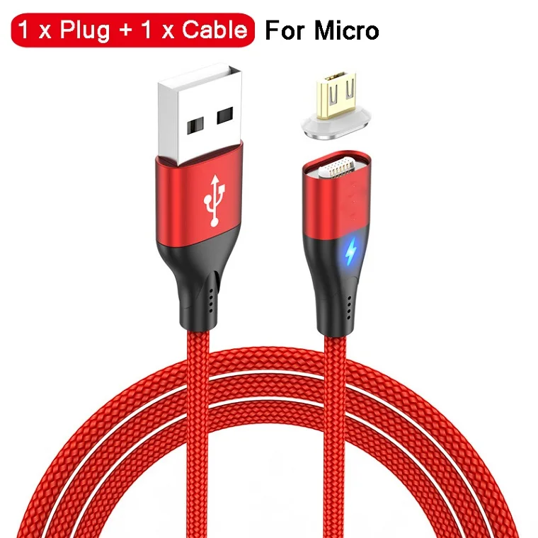 Магнитный кабель type C Micro USB C провод для быстрой зарядки для samsung huawei Xiaomi Магнитный шнур Microusb USB-C 2 в 1 Зарядка Кабо - Цвет: For Micro