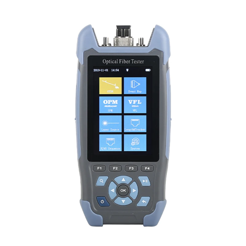 mini OTDR Fiber Optic Reflectometer with 9 Functions VFL OLS OPM Event Map 24dB for 64km Cable Fiber Cable Tester otdr