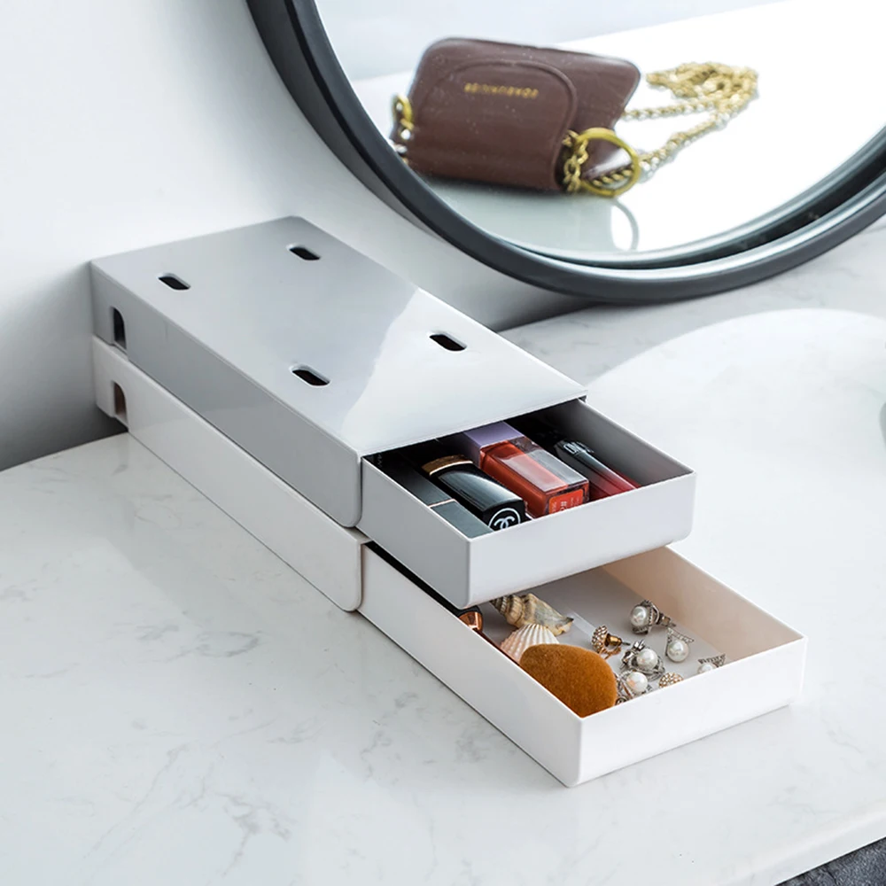 Desktop Storage Box Pen Holder Organizer For Cosmetics Desk Kitchen Drawer Paste Office Bottom Finishing | Дом и сад
