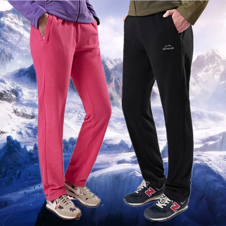 Najtaniej Dwustronne polarowe spodnie z polaru dla mężczyzn i kobiet jesienne i zimowe grube ciepłe spodnie wewnętrzne spodnie wspinaczkowe na zewnątrz