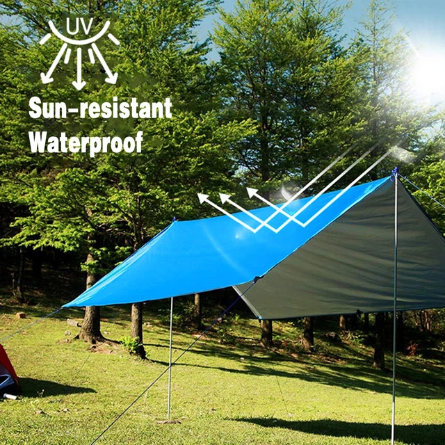 Waterproof Camping Tent Tarp Shelter Hammock Awning Sun Shade Rain Cover  Pad Mat