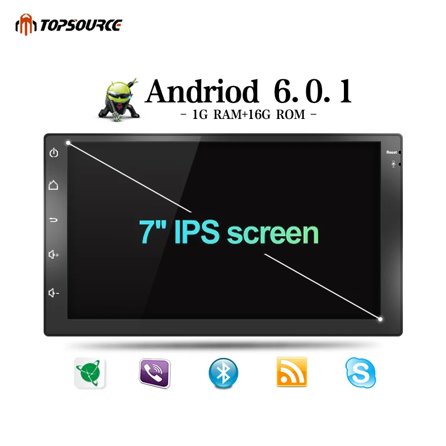 

TOPSOURCE Car DVD Player 7inch Universal 2 Din Android Car Radio GPS NAVIGATION For VW Nissan TOYOTA Volkswagen Peugeot 1G RAM