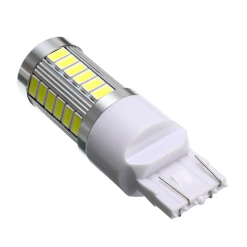 4 шт. T20 W21/5 Вт 7443 7440 W21W DC 12V 33SMD светодиодный никаких ошибок выявлено не было заднего хода автомобиля тормозной фонарь лампа белый Автомобильные светодиодные аксессуары