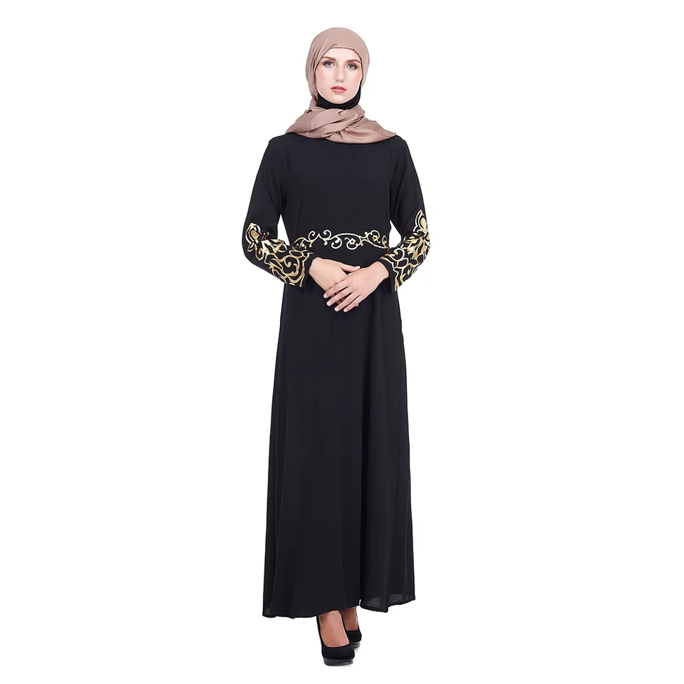 2020 Bronzing Simple Long Dress Women Abaya Muslim Arab Dresses Evening Turkey Dubai Hijab Robe Moroccan Kaftan Arabic Clothing Aliexpress