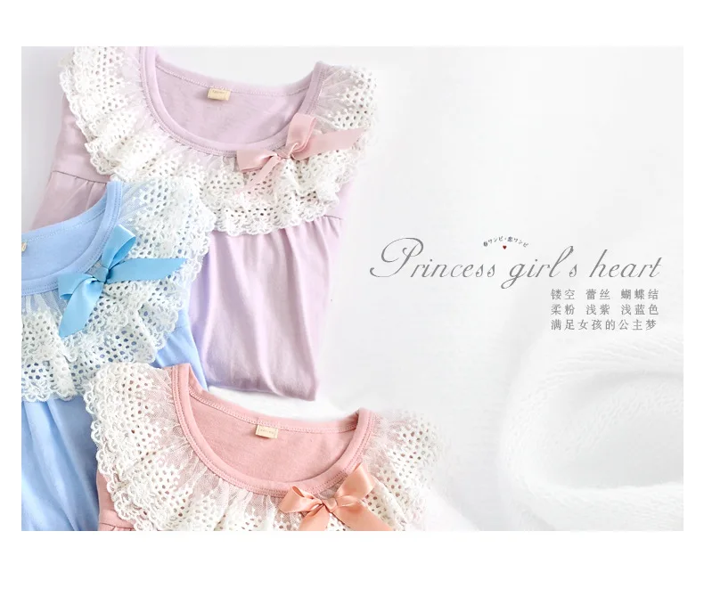 Пижама для девочек из чистого хлопка; коллекция 2019 года; сезон весна-осень; дышащая одежда; ночная рубашка для девочек; платье для девочек;
