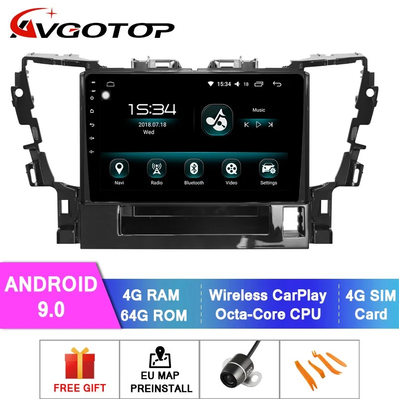 

AVGOTOP Android 9.0 Car Video Player For TOYOTA 2015 ALPHARD 4GB RAM 64GB FLASH BIG SCREEN in car dvd player
