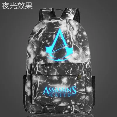 Lumious Assassins Creed игра книга рюкзак школьные ранцы для мальчиков девочек школа для подростков ранцы с принтами Satche - Цвет: white