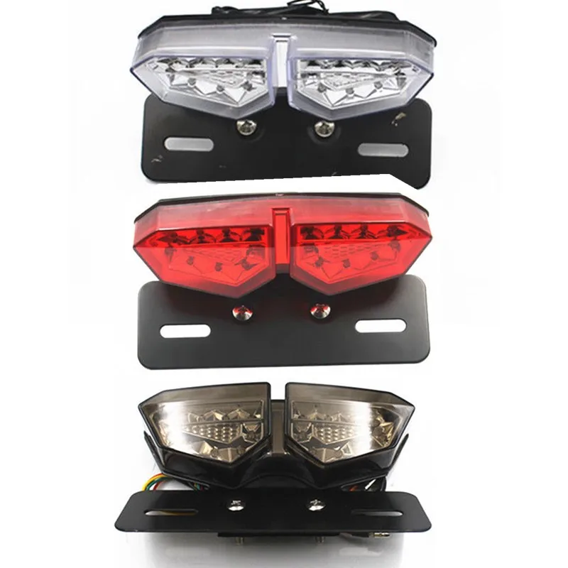

Custom Motorcycle LED Brake Tail Turn Signal License Plate Integrated Light Cruiser Bobber Chopper Touring Atv Street bike