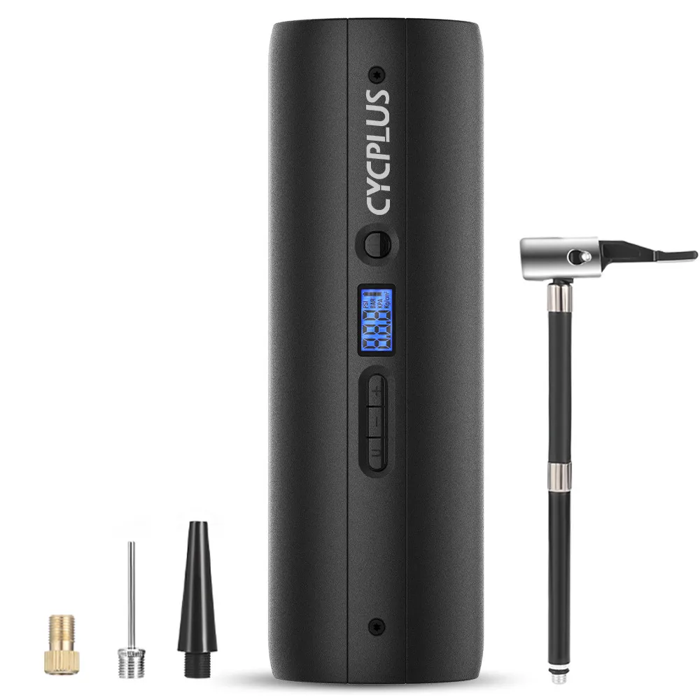 

CYCPLUS Portable Mini Air Inflator For Bicycle High Pressure 150 psi Electric Bike Pump Car Cigarette Lighter Cable Power Bank