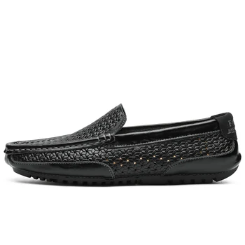

Shoes For Men Zapatos De Hombre Summer Casual Genuine Leather Slip On Black Sepatu Kulit Pria