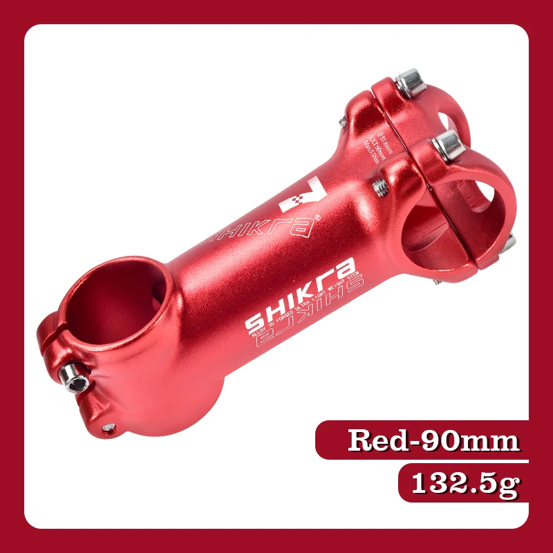 Red 90mm Велосипедный стержень 45 55 65 70 80 90 100 110 мм высокопрочный 7 градусов велосипед 31,8 мм руль для XC AM MTB Горный Дорожный велосипед - Цвет: Red 90mm