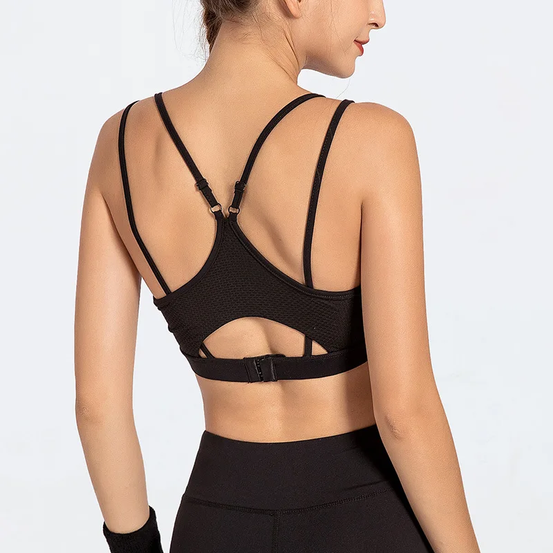 

Women Sports Bra Push Up Yoga Tops Crop Active Wear Gym Fitness Shockproof Brassiere Shirt Running Bra Sportswear Female