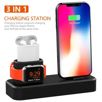 

3 in 1 Wireless Charger Dock for iPhone 11Pro i Watch iPod Desktop Phone Charging Station Magnetic Fast Charging Station Holder