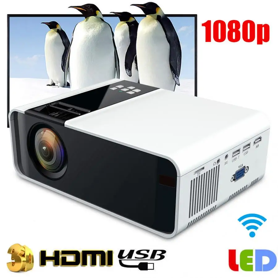 Светодиодный проектор W10 1080P Ultra HD для домашнего кинотеатра мини с поддержкой двух