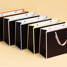 Стиль,, 100 шт./лот, большой размер, плотная бумажная сумка для покупок, бумажная Подарочная сумка, сумка-переноска на заказ SN2980