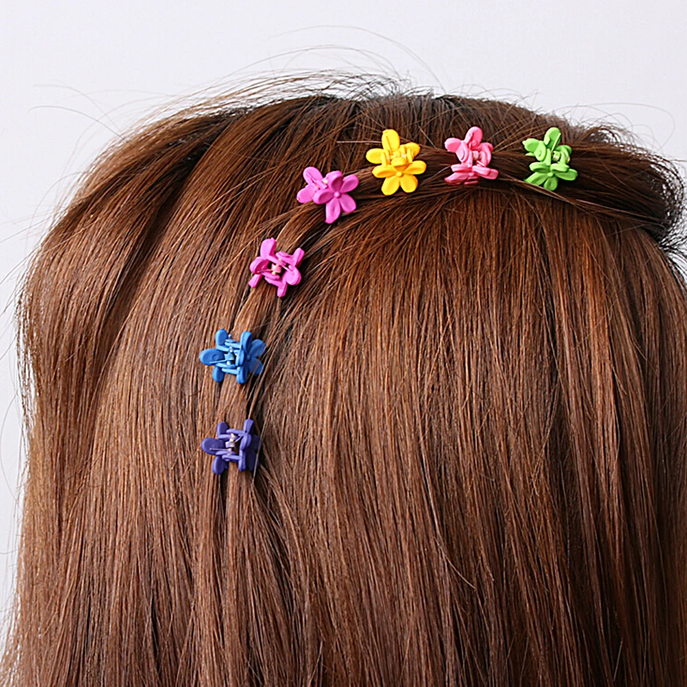 30 шт. зажим для волос 4 когти пластиковые Твердые челки шпильки аксессуары для волос маленькие цветы захват маленькая девочка заколки для волос Когти для волос