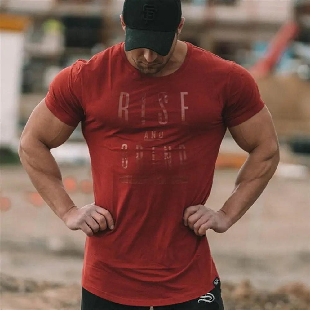 Rise & Grind Men’s Gym Fitness T Shirt - Men's Fitness Apparel, Men's ...