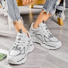 Лидер продаж; женская обувь на шнуровке; удобные резиновые брендовые кроссовки для женщин; прогулочная обувь; сезон весна; zapatillas mujer; трендовые кроссовки