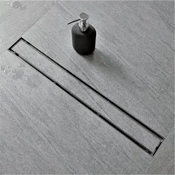 

24 Inch Linear Shower Drain Cover and Tile Insert Grate Floor Drain Stainless Steel with Hair Strainer Adjustable Leveling Feet