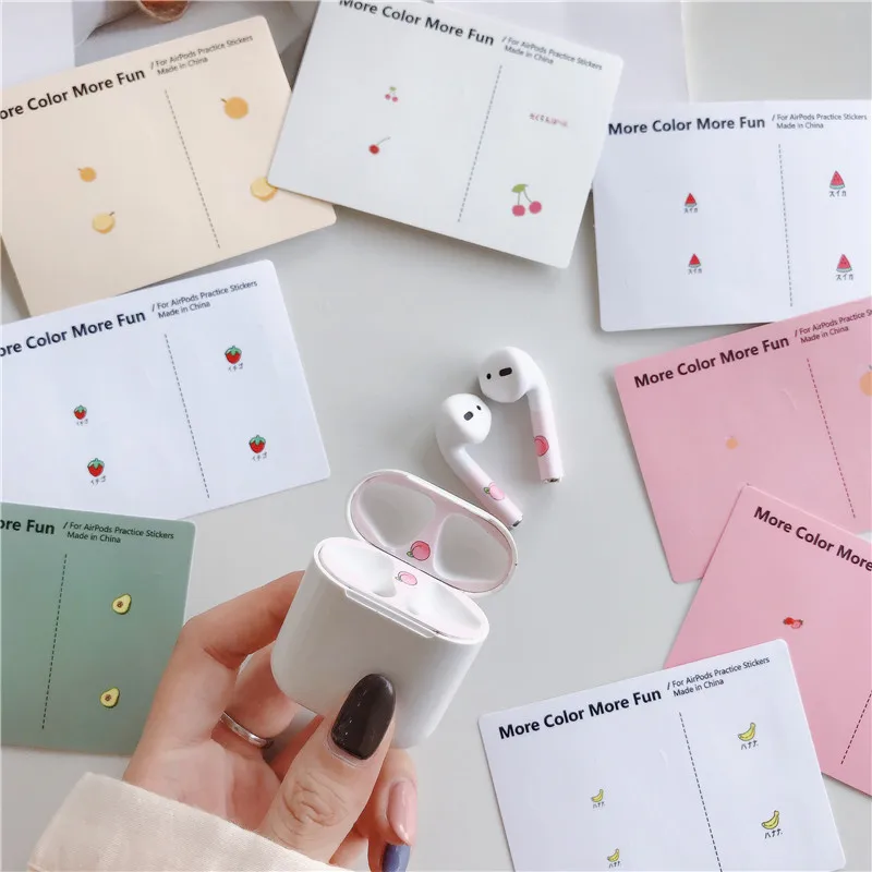 Милый защитный чехол наклейки для Airpods чехол Защита от пыли наклейка Внутренняя крышка наклейки пленка для Apple Air Pods 2 1|Наклейки для телефонов| | АлиЭкспресс