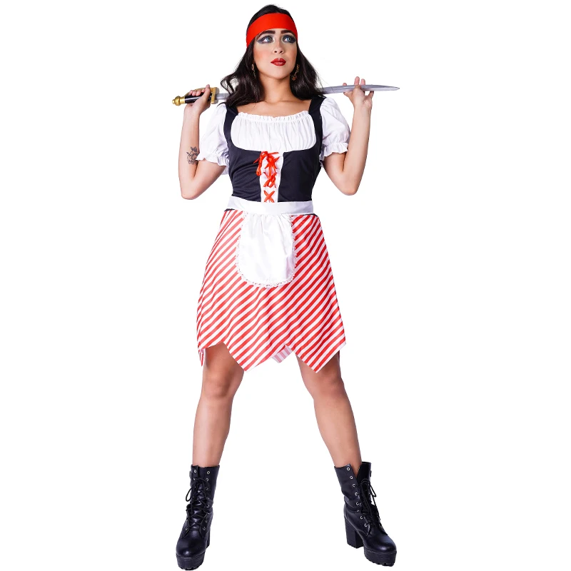 

Pirate Costume Woman for Halloween Cosplay Party Adult Female Pirate Dress