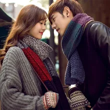 Женский мужской шарф корейский шерстяной Женский студенческий длинный толстый теплый вязаный зимний шарф