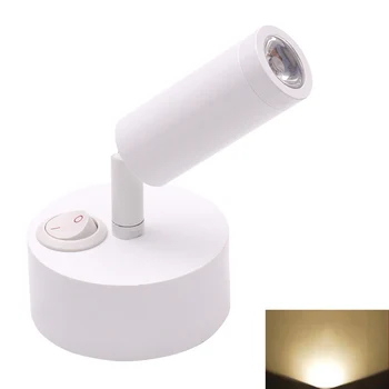 

Eye Protection LED Spot Reading Light Modern Cabinet Wall Mount Rotating Bright Home Button Switch Motorhome Bedside Caravan