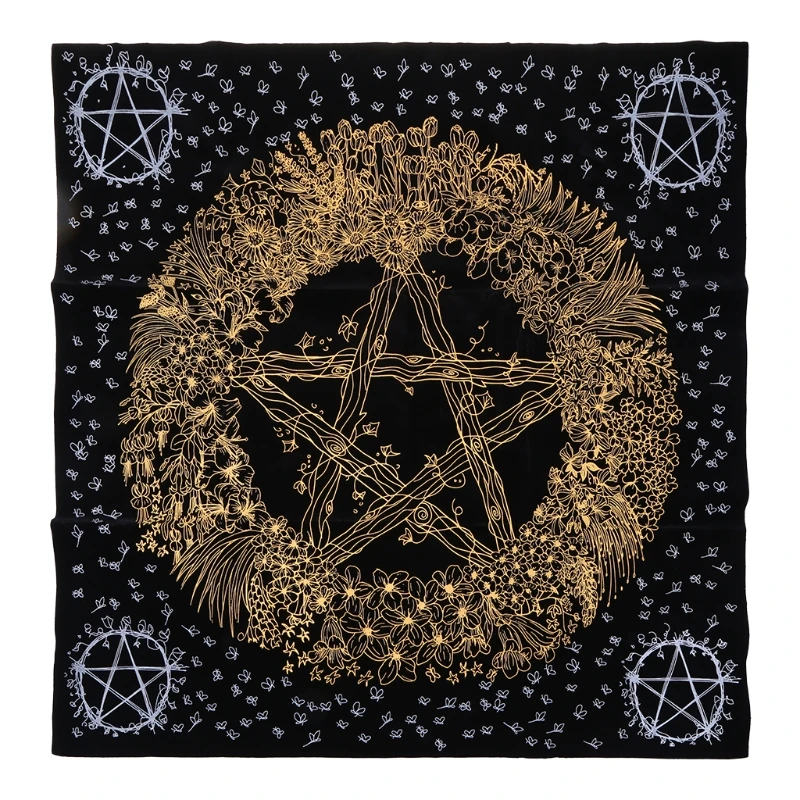 Nature Flower Divition Tablecloth Tarot Card Game Flannel Divination Altar Cloth . | Спорт и развлечения