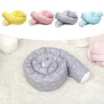 

New Plaid Children's Bed Surround Baby Bed Bumper Cushion Bumper Comfortable Safe Long Pillow Crib Fence Bedside Protector