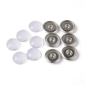 

20 Sets Snap Button Making Brass Snap Buttons with Clear Glass Cabochons