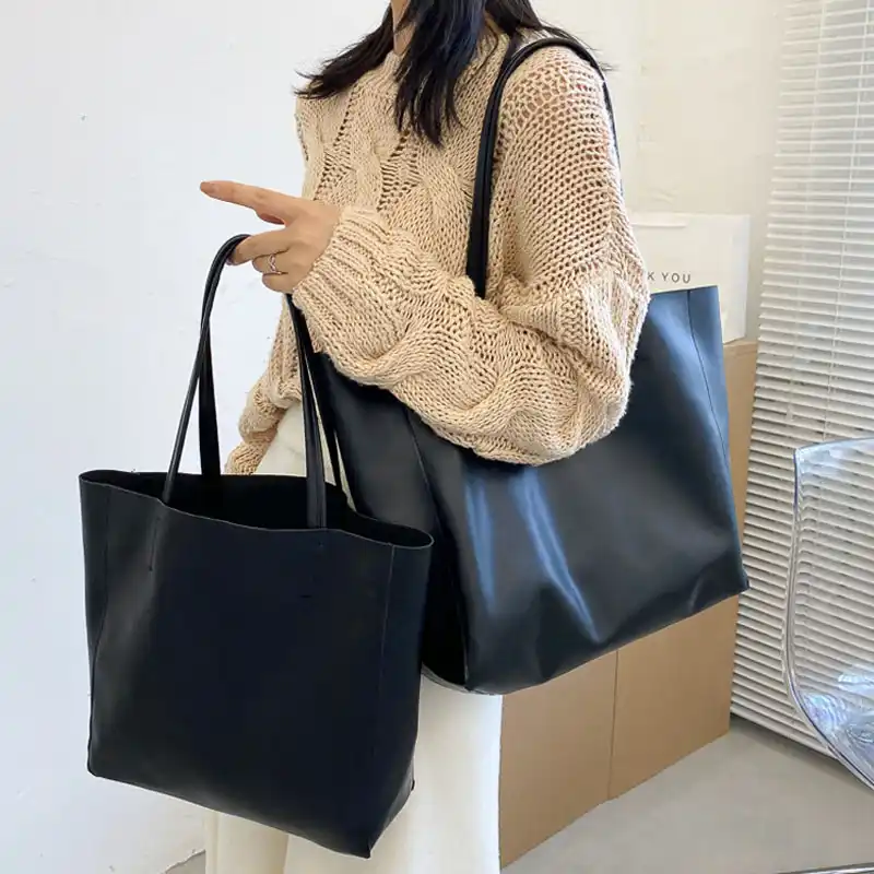 カジュアル大容量トートバッグヴィンテージショルダーバッグpuレザーの高級ハンドバッグ21女性デザイナーファッションショッパーバッグ財布 Aliexpress